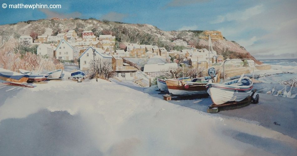 Runswick Bay Snow Scene